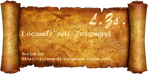 Locsmándi Zsigmond névjegykártya