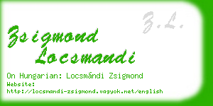 zsigmond locsmandi business card