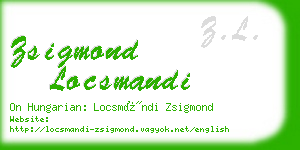 zsigmond locsmandi business card